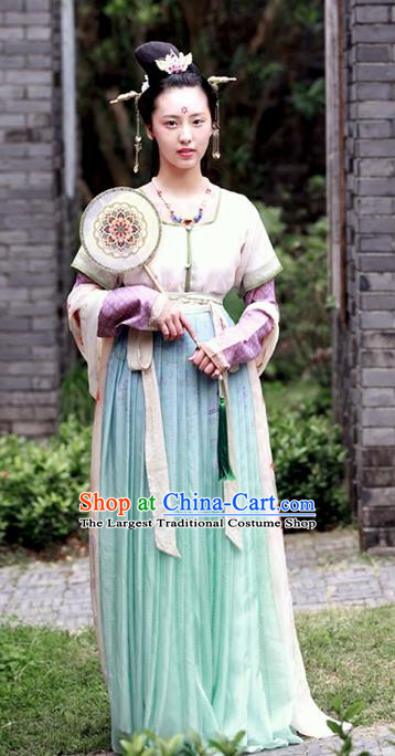 Ancient Chinese Tang Dynasty Princess Replica Costumes Traditional Hanfu Dress Complete Set