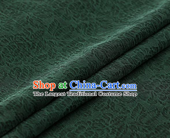 Chinese Traditional Green Gambiered Guangdong Gauze Satin Plain Classical Peony Pattern Cheongsam Silk Drapery