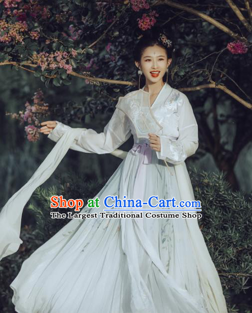 Chinese Tang Dynasty Princess Hanfu Dress Ancient Fairy Embroidered Costumes for Women