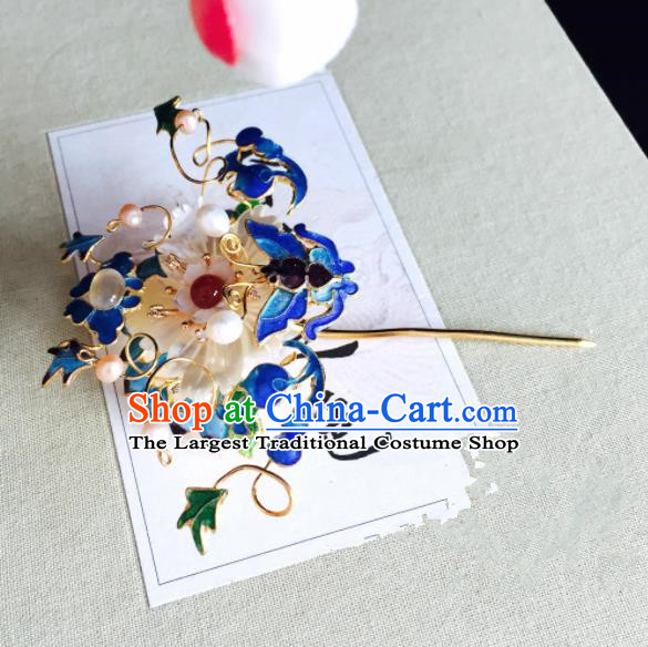 Chinese Classical Hairpins Wedding Hair Accessories Traditional Ancient Queen Blueing Hair Clip for Women