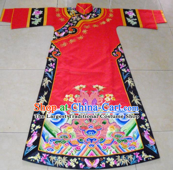 Chinese Traditional Ancient Qing Dynasty Empress Embroidered Wedding Costumes for Women