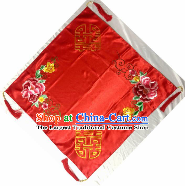 Chinese Traditional Wedding Supplies Red Veil Bride Headdress Red Curtain Ancient Costumes