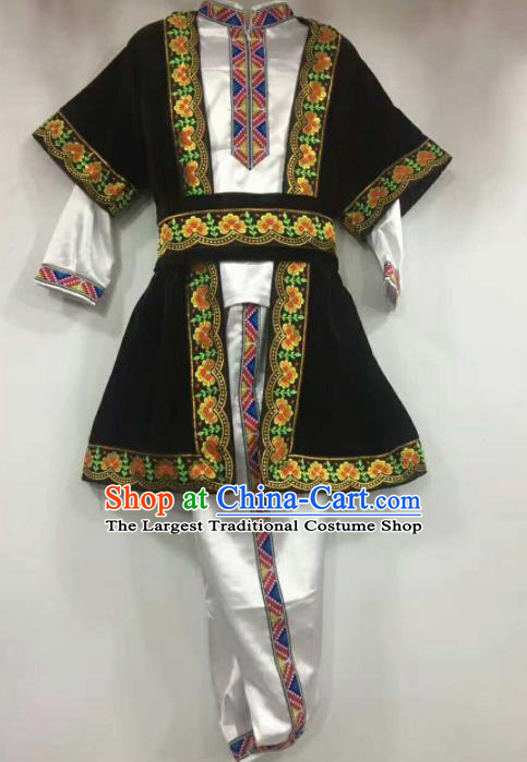 Chinese Traditional Folk Dance White Costumes Uigurian Minority Dance Clothing for Men