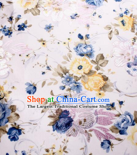 Chinese Traditional Brocade Classical Peony Pattern Design Silk Fabric Material Satin Drapery