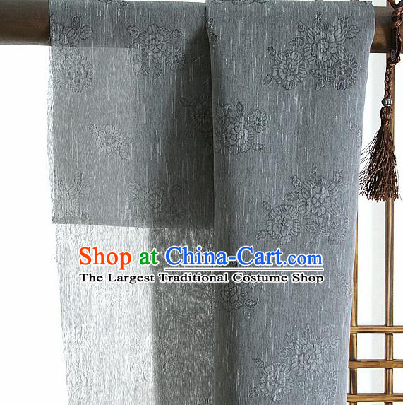 Asian Korean Traditional Grey Tough Silk Fabric Hanbok Silk Material