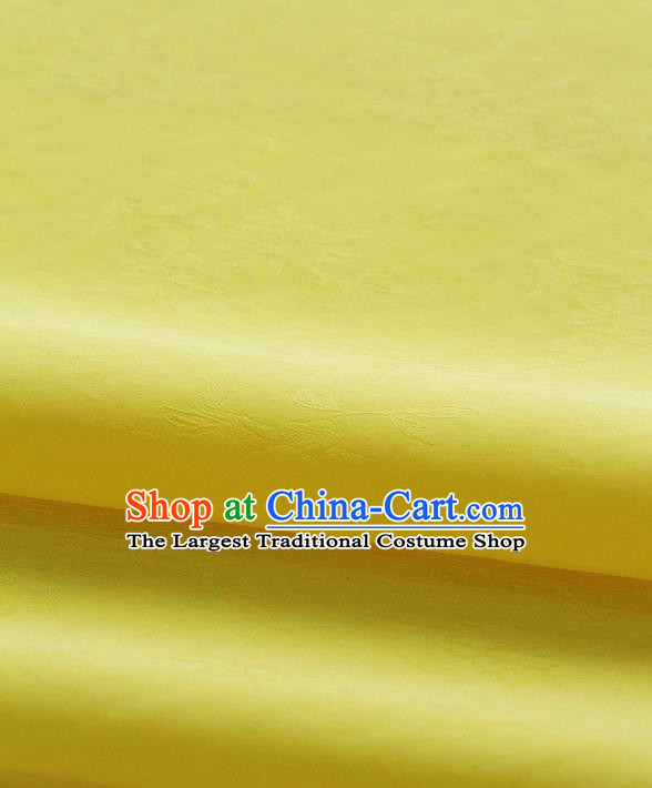 Asian Korean Traditional Bright Yellow Tajung Fabric Classical Pattern Thin Tough Silk Fabric Hanbok Silk Material