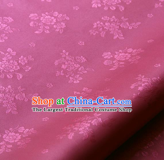 Asian Traditional Palace Drapery Korean Hanbok Royal Peony Pattern Rosy Brocade Satin Fabric