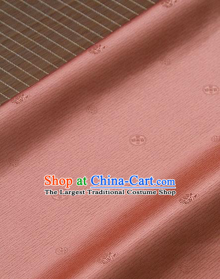 Asian Traditional Classical Pattern Orange Silk Drapery Korean Hanbok Palace Brocade Fabric