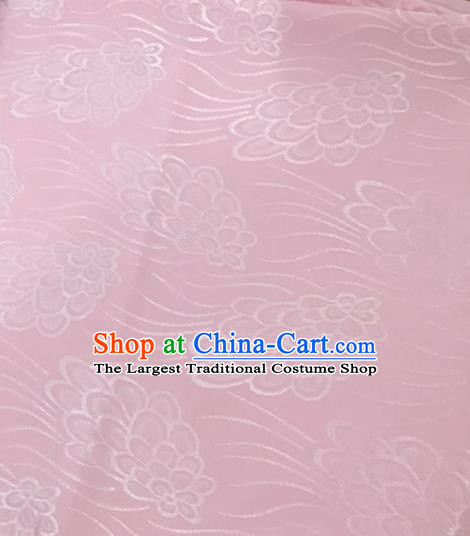Chinese Traditional Apparel Fabric Pink Brocade Classical Pattern Design Silk Material Satin Drapery