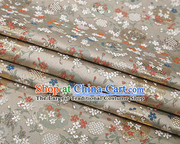 Chinese Traditional Jacquard Satin Fabric Light Golden Brocade Classical Pattern Design Material Drapery