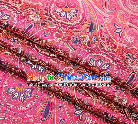 Chinese Traditional Tang Suit Rosy Brocade Fabric Classical Pattern Design Material Satin Drapery
