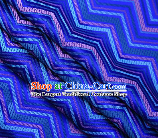 Royalblue Satin Traditional Chinese Tang Suit Brocade Fabric Classical Pattern Design Material Drapery