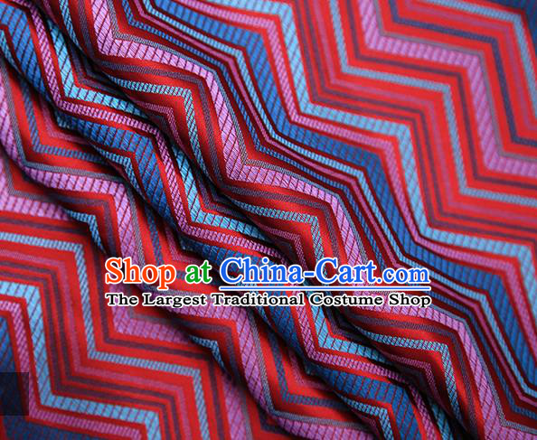 Purplish Red Satin Traditional Chinese Tang Suit Brocade Fabric Classical Pattern Design Material Drapery