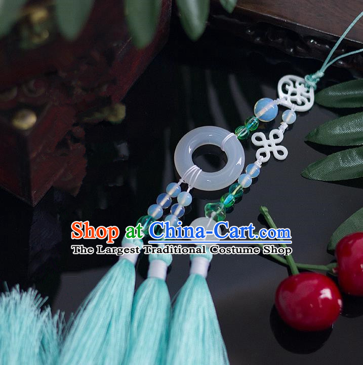 Chinese Traditional Handmade Palace Waist Accessories Chinese Knots Jade Pendant for Men