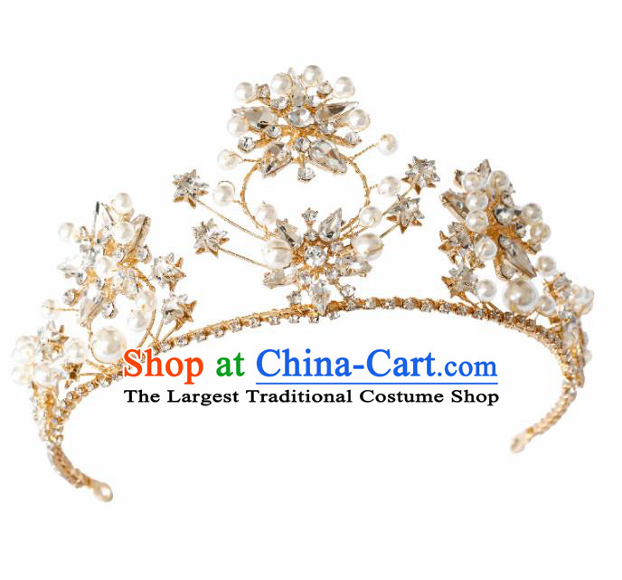 Top Grade Handmade Bride Royal Crown Baroque Princess Hair Accessories for Women