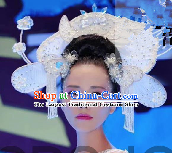 Top Grade Halloween Catwalks Headdress Brazilian Carnival White Hair Accessories for Women