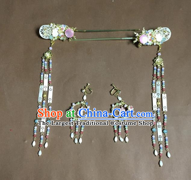 Chinese Traditional Wedding Hair Accessories Tassel Hairpins for Women