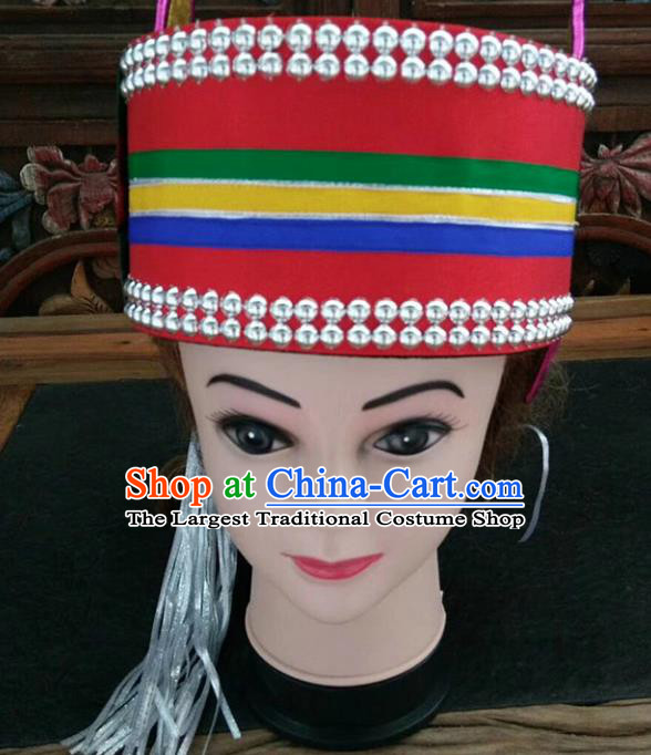Chinese Traditional National Hat Ethnic Yi Nationality Bride Hat for Women