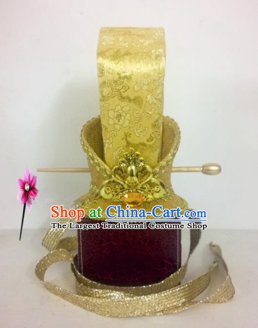 Chinese Traditional Hanfu Headdress Ancient Nobility Childe Hairdo Crown for Men