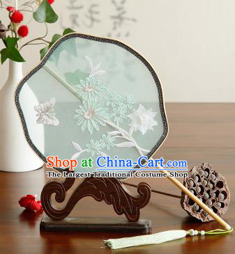 Traditional Chinese Crafts Palace Fans Embroidered Fans Ancient Organza Fan for Women