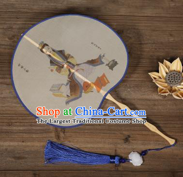 Traditional Chinese Crafts Palace Fans Hand Painting Peri Fans Ancient Silk Fan for Women