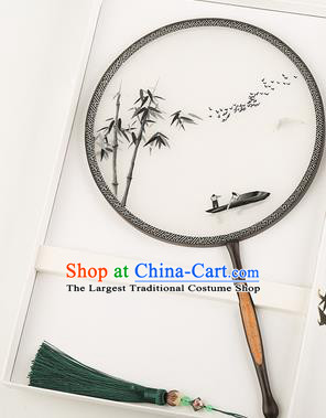 Chinese Traditional Palace Fans Embroidered Fans Ancient Hanfu Silk Round Fan for Women
