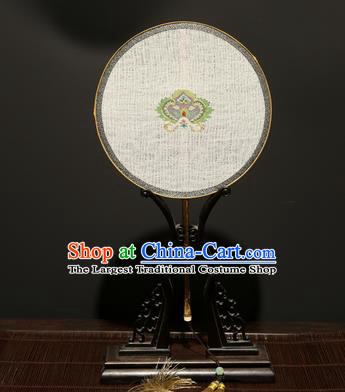 Chinese Ancient Princess Hanfu Palace Fan Traditional Weaving Pure Silk Round Fans for Women