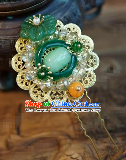 Chinese Ancient Wedding Hair Accessories Palace Queen Jade Hairpins for Women