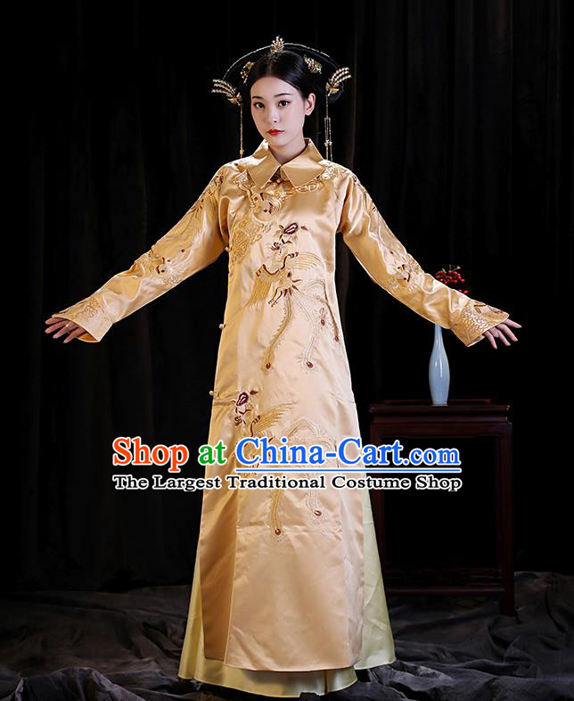 Chinese Ancient Drama Queen Clothing Qing Dynasty Manchu Empress Embroidered Costumes for Women