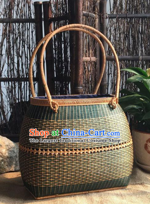 Asian Vietnamese Traditional Craft Rattan Handbag Straw Plaited Bag