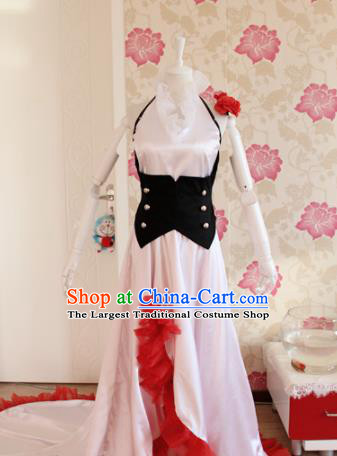 Chinese Traditional Cosplay Assassin Costumes Ancient Female Swordsman White Dress for Women