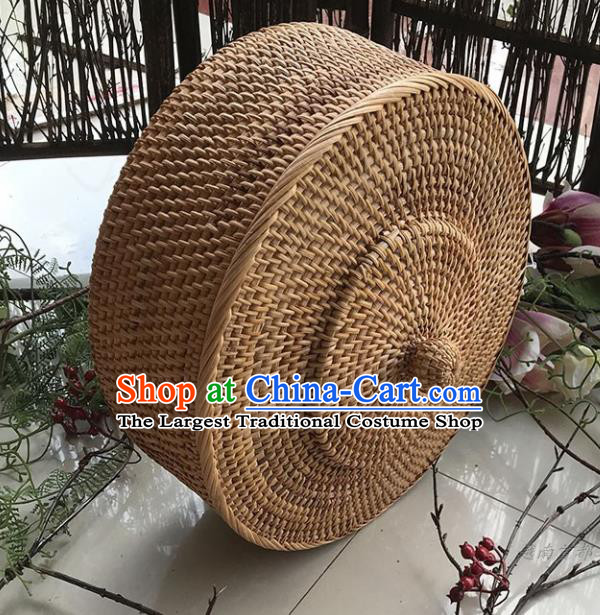 Asian Vietnamese Traditional Rattan Craft Artware Straw Plaited Tea Caddy Storage Box