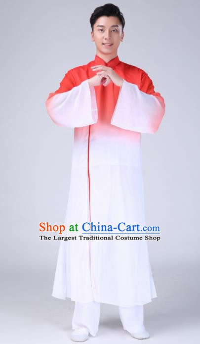 Chinese Traditional Folk Dance Clothing Classical Dance Red Costumes for Men