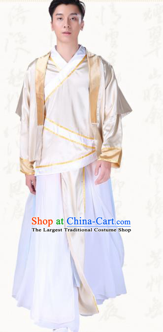 Chinese Traditional Folk Dance Golden Clothing Classical Dance Costumes for Men