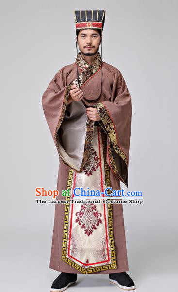 Traditional ChineseAncient Drama Chancellor Clothing Three Kingdoms Period Minister Costumes for Men