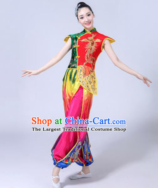 Traditional Chinese Classical Dance Costumes Folk Dance Drum Dance Dress for Women