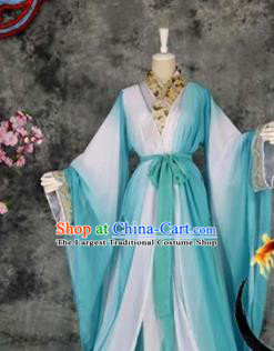 Traditional Chinese Cosplay Childe Green Costumes Ancient Swordsman Hanfu Clothing for Men
