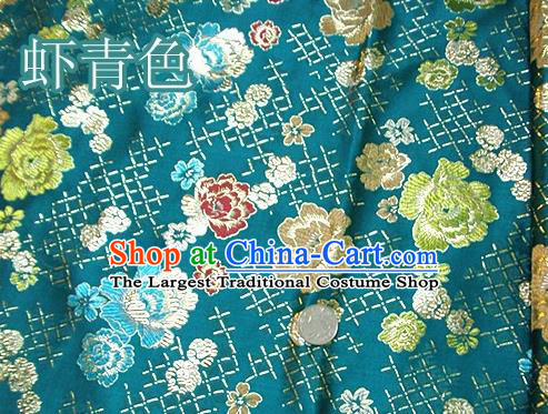 Traditional Chinese Royal Roses Pattern Green Brocade Tang Suit Fabric Silk Fabric Asian Material