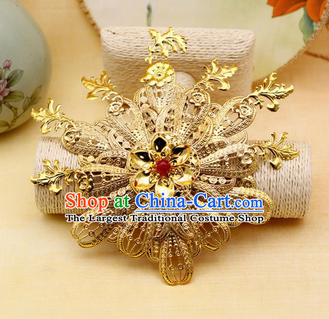 Chinese Traditional Hair Accessories Ancient Princess Golden Hairpins for Women