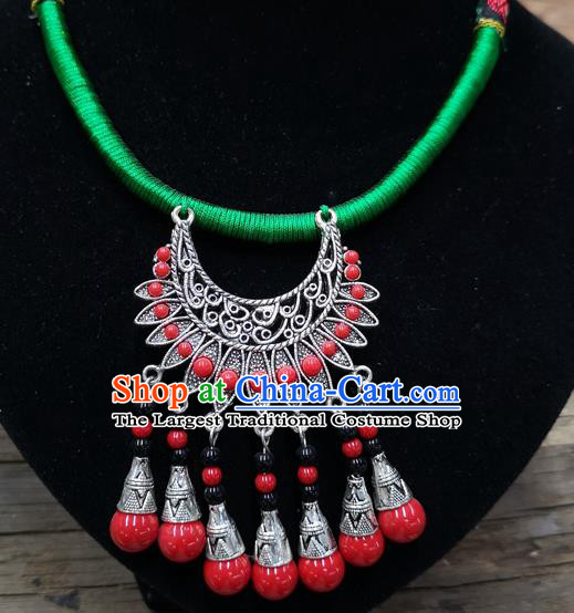 Chinese Traditional Jewelry Accessories Yunnan Minority Sliver Necklace for Women