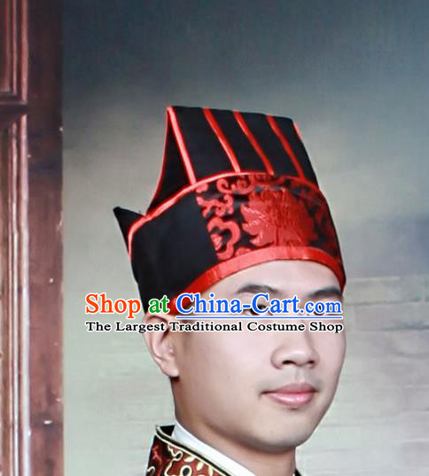 Chinese Traditional Hair Accessories Ancient Ming Dynasty Scholar Hat Headwear for Men