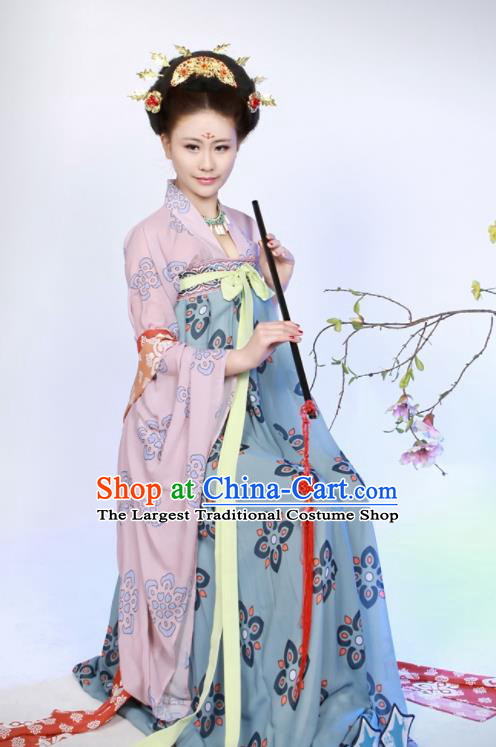 Chinese Traditional Palace Lady Hanfu Dress Ancient Tang Dynasty Imperial Consort Costumes for Women