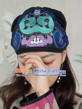 Chinese Traditional Embroidered Headscarf Yunnan Dai Minority Hat for Women