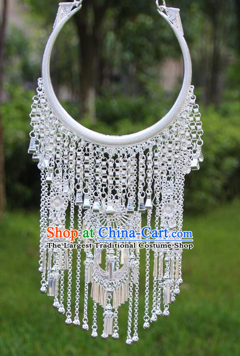 Chinese Traditional Ethnic Bride Accessories Yunnan Minority Tassel Necklace for Women