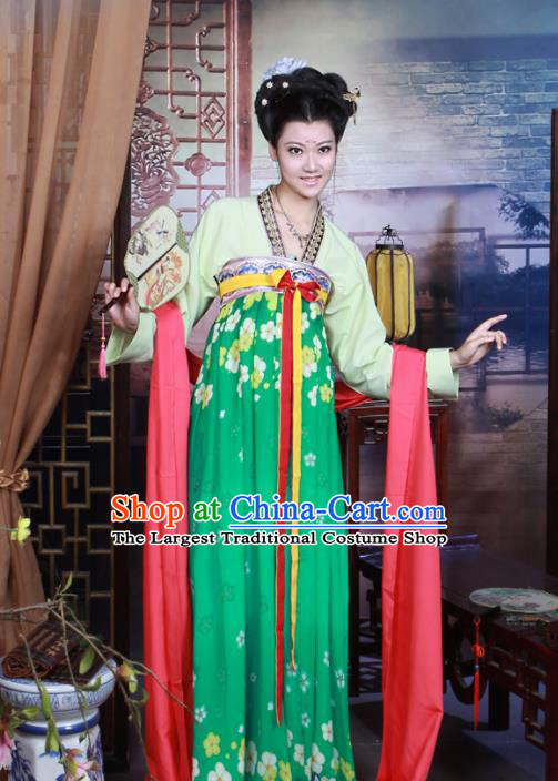 Traditional Chinese Tang Dynasty Court Maid Costume Ancient Peri Hanfu Dress for Women