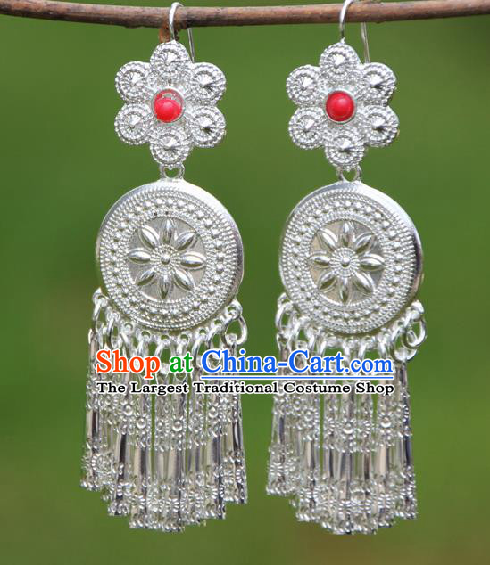 Chinese Traditional Ethnic Tassel Earrings Yunnan National Minority Ear Accessories for Women