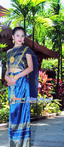 royal blue traditional outfits