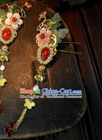 Chinese Handmade Classical Tassel Hairpins Hair Accessories Step Shake Ancient Bride Headwear for Women