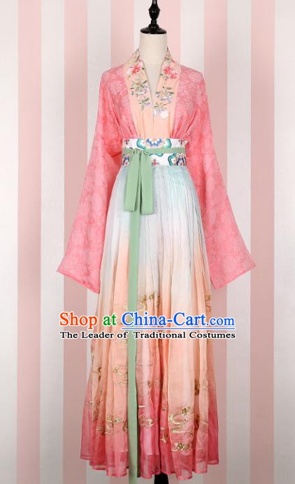 Ancient Chinese Song Dynasty Princess Embroidered Costume, China Ancient Palace Lady Clothing for Women