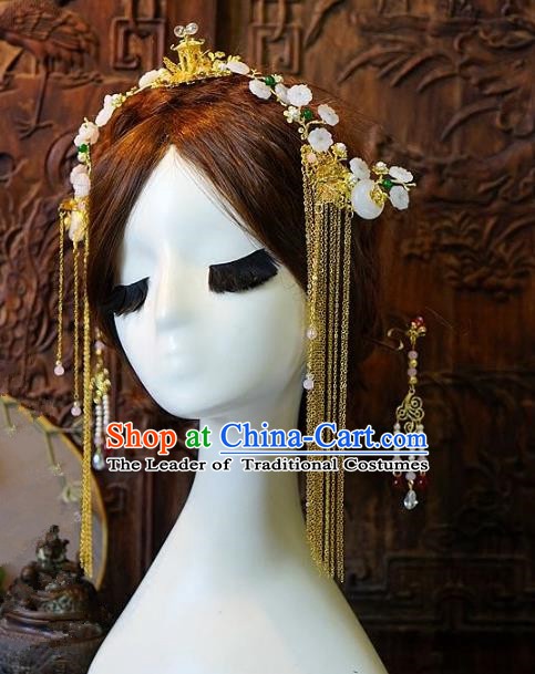 Chinese Handmade Classical Hair Accessories Ancient Hanfu Phoenix Coronet Hairpins Complete Set for Women